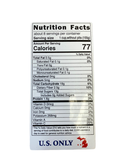 Patriot Foods Frozen Michigan Pitted Sweet Cherries 1 Lb. 3 Servings per Pound