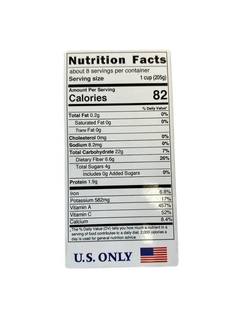 Patriot Foods Frozen U.S. Butternut Squash 1 Lb. 4 Servings per pound