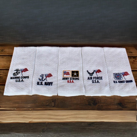 Kitchen Towel With Military Embroidery- Proudly made in North Carolina