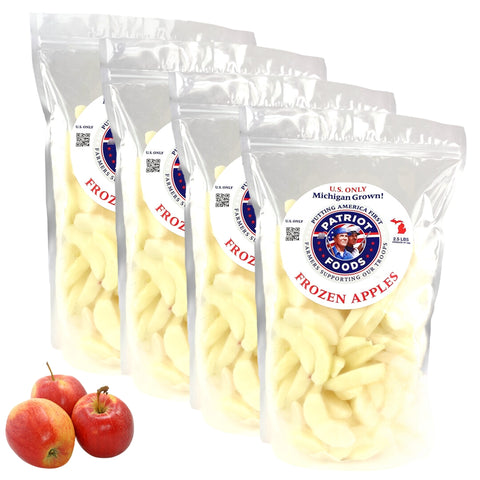 Patriot Foods Frozen Michigan Apples 5 lbs (5 x 1 Pound Bags)