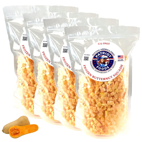 Patriot Foods Frozen U.S. Butternut Squash 5 lbs (5 x 1 Pound Bags)