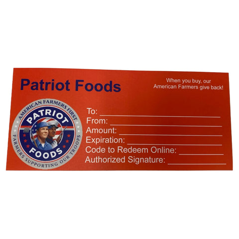 Patriot Foods Gift Certificates