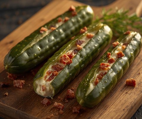 Bacon Whipped Stuffed Pickles