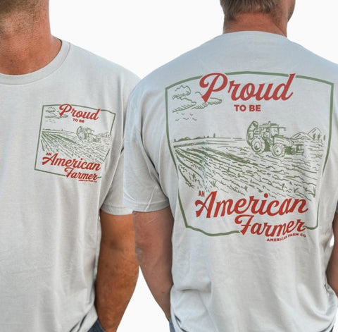 proud American Farmer Stone Graphic Tee