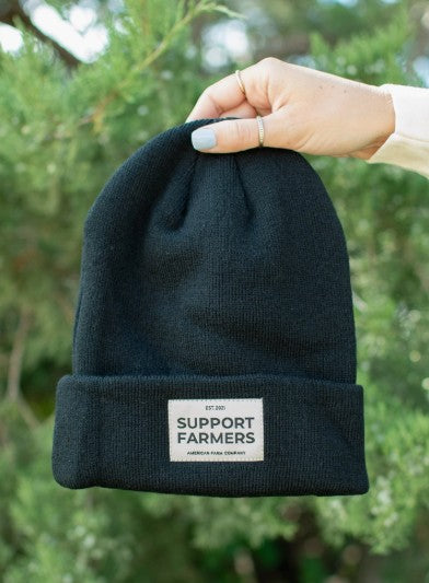 Black ‘Support Farmers’ Beanie (Ships within 7-14 days)