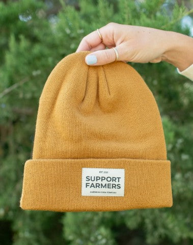 Coyote Brown ‘Support Farmers’ Beanie (Ships within 7-14 days)