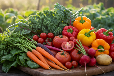 Organic just washed vegetables