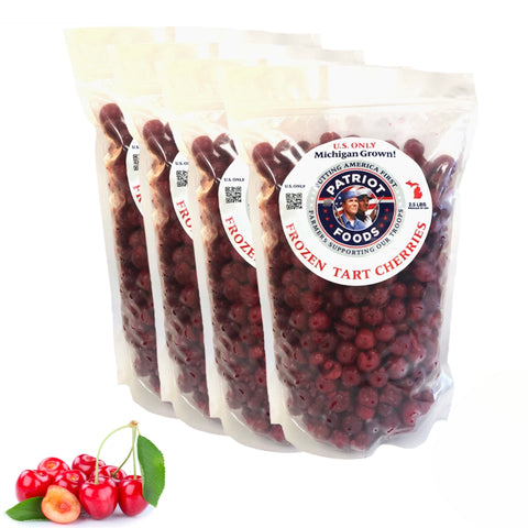 Patriot Foods Frozen Michigan Pitted Tart Cherries 5 lbs (5 x 1 Pound Bags)